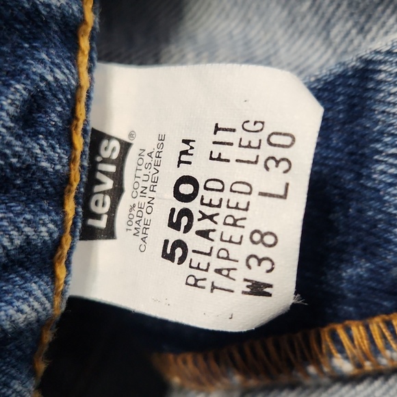 Vintage LEVI'S 550 Relaxed Fit Tapered Leg Baggy Oversized Denim Blue Dad Jeans - Picture 7 of 17